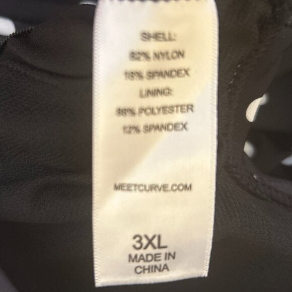 Meet Curve 3XL NWOT Black & White Polka Dot Swimsuit Beach Resort Vacation - Picture 12 of 13